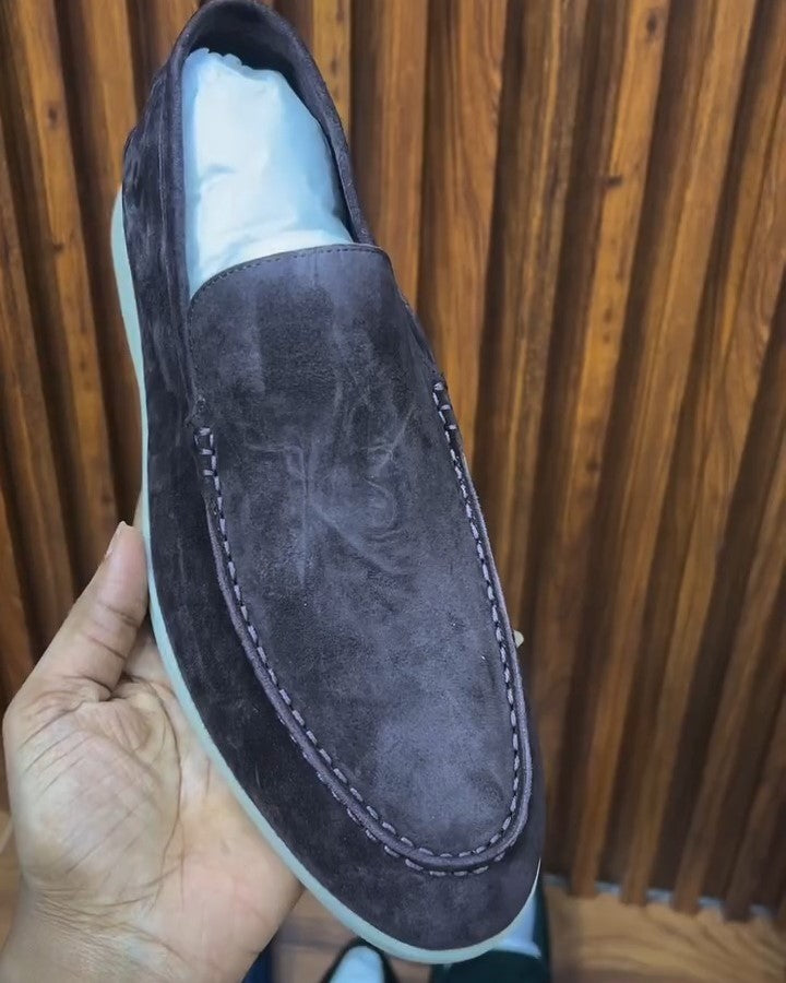 Men's Solid Suede Handmade Loafers