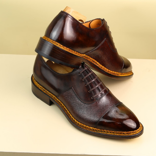 Hand Stitched Classic Burgundy Oxfords