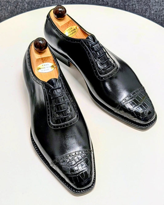 Men's Handmade Crocodile Leather Oxford Shoes