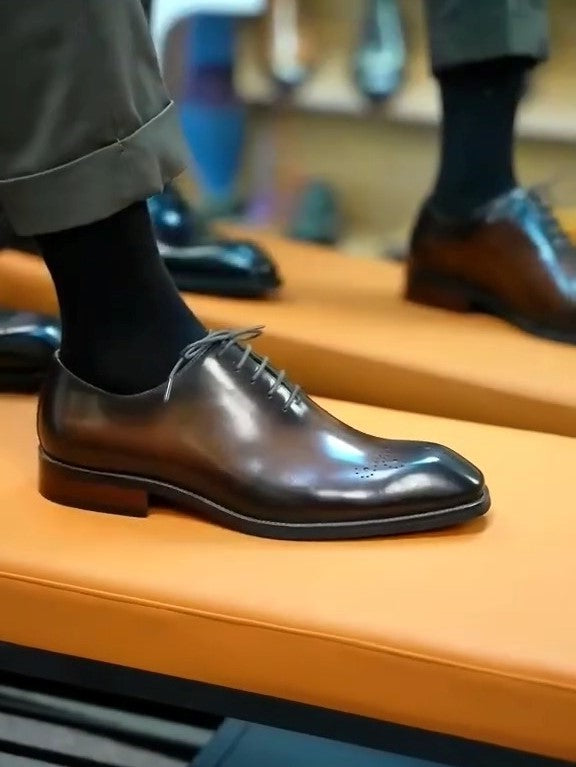 Classic Black/Brown Men's Derby Shoes