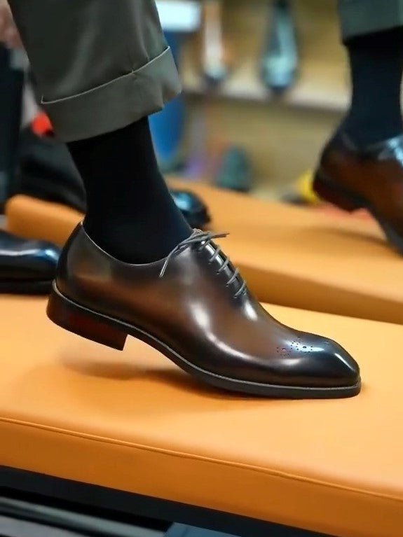 Classic Black/Brown Men's Derby Shoes