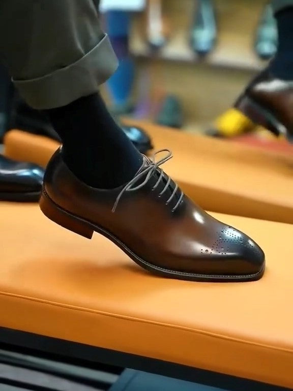 Classic Black/Brown Men's Derby Shoes
