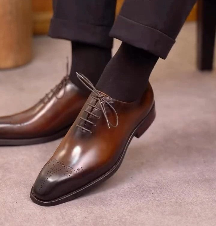 Classic Black/Brown Men's Derby Shoes
