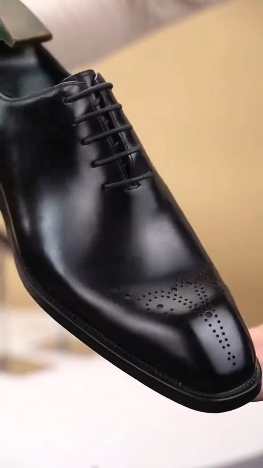 Men's Handmade Classic Black Leather Shoes