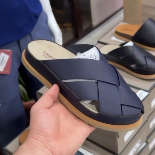 Men's Casual Cowhide Cool Half Slippers