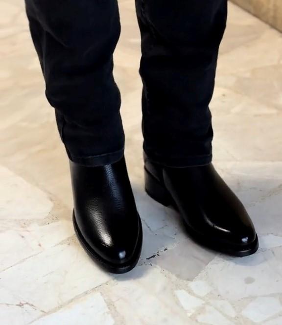 Men's Classic Black Leather High Boots
