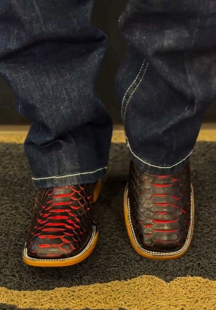 Ruby Crocodile Leather Boots