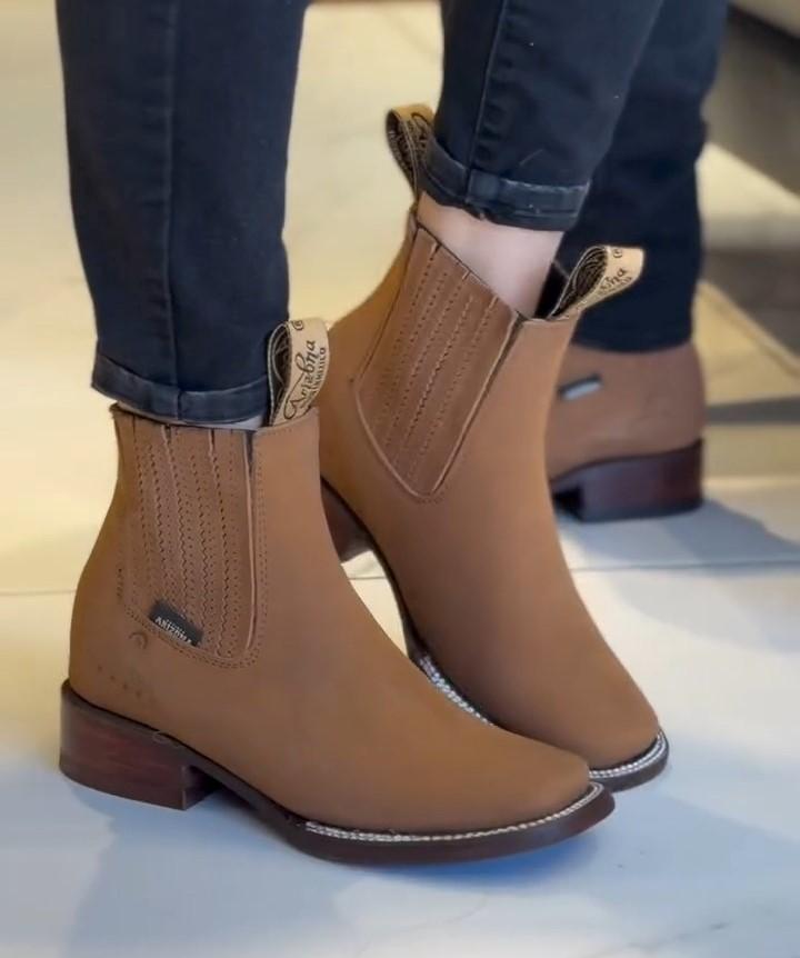Men's Ankle Square Toe Cowboy Boots