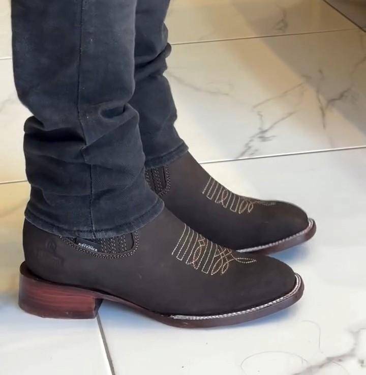 Men's Ankle Square Toe Cowboy Boots