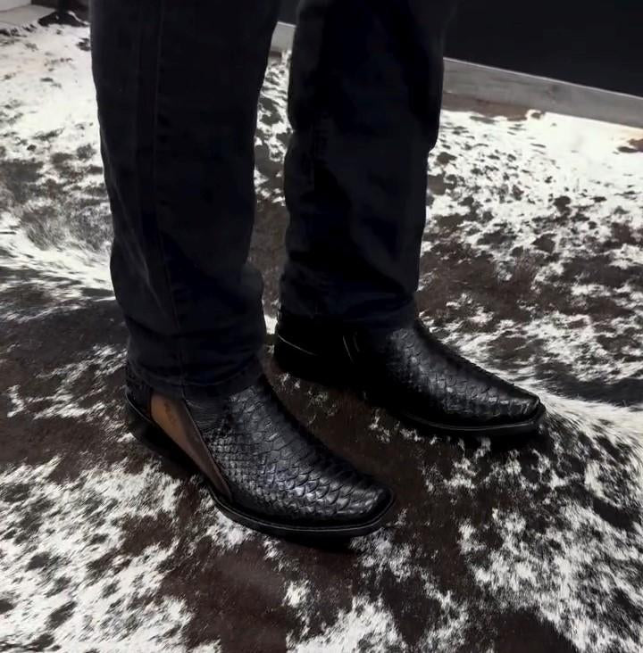 Black Python Boots