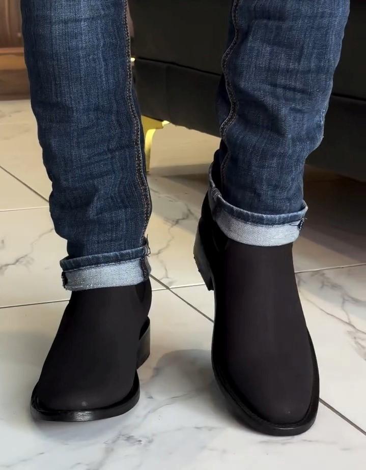 Men's Casual Mid-calf Square Toe Boots