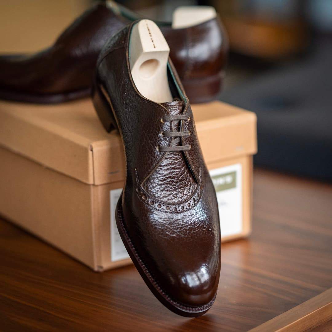 Genuine Leather Men's Crocodile Pattern Brown Leather Shoes