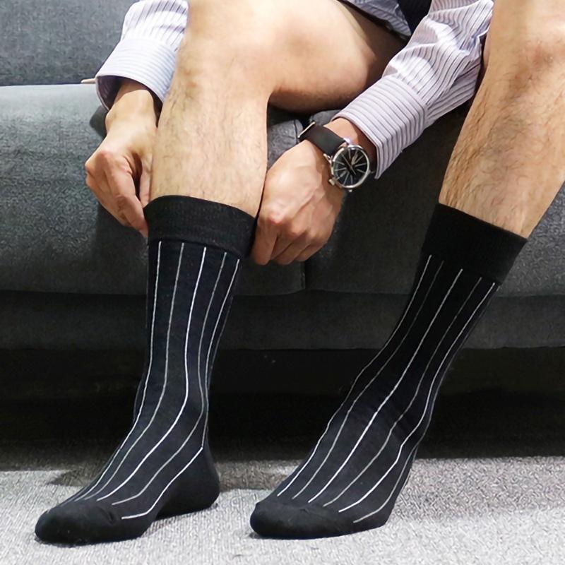 Men's Formal Leather Shoes Black Cotton Socks (5 pairs)