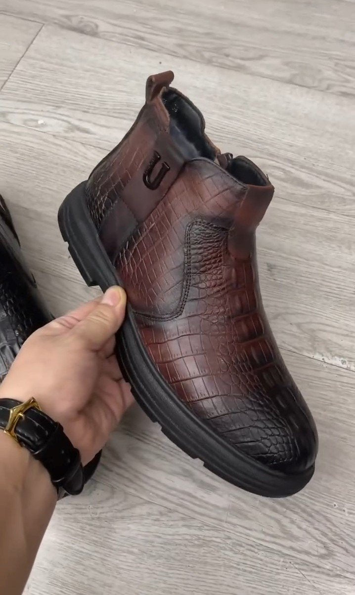 Handmade Leather Plush Warm Boots