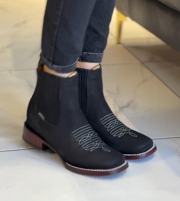 Men's Ankle Square Toe Cowboy Boots