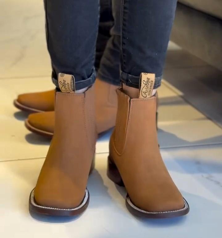 Men's Ankle Square Toe Cowboy Boots