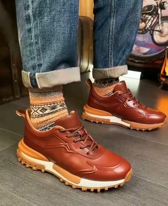 Men's Trendy Leather Sneakers