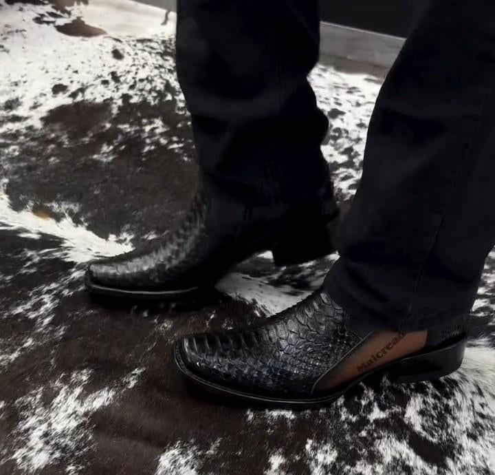 Black Python Boots
