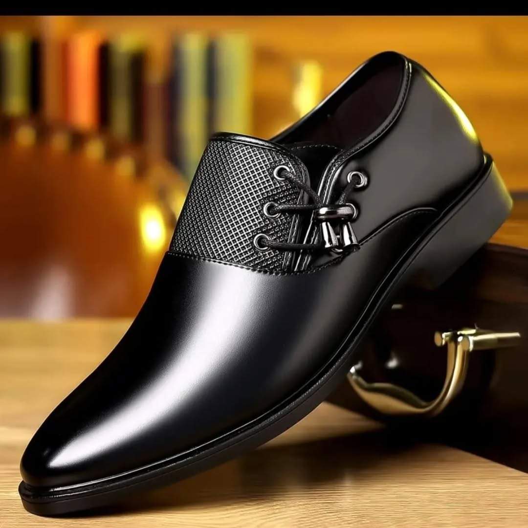 Men's Side Lace Up Fashionable Leather Shoes