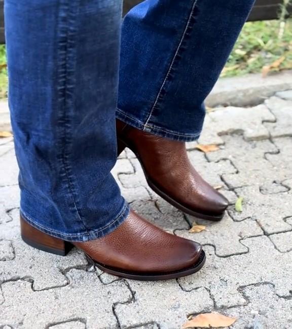 Men's Zippered Handmade Cowboy Leather Boots