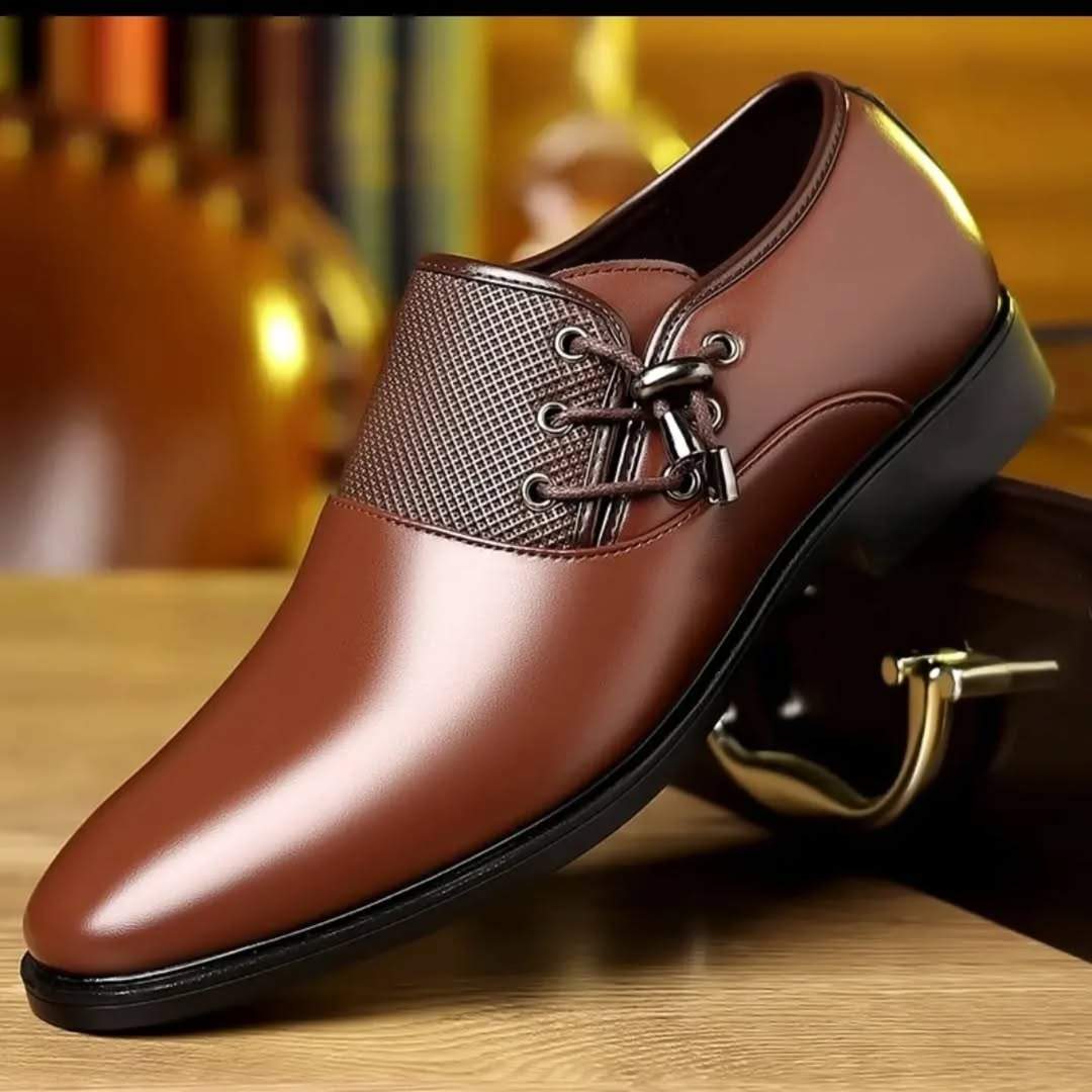 Men's Side Lace Up Fashionable Leather Shoes
