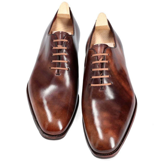 Calf Brown Handmade Oxfords Shoes