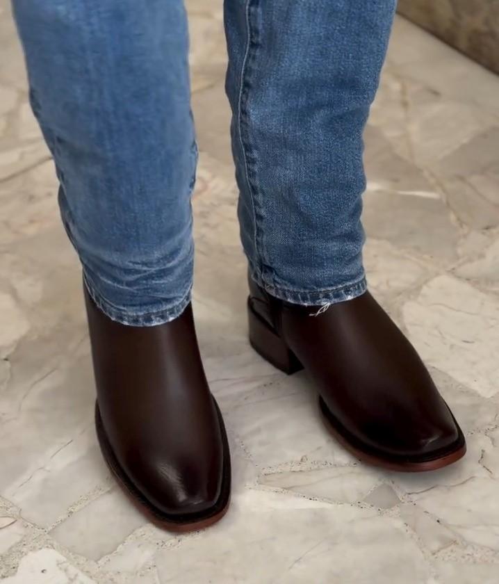 Original Brown Zipper Cowboy Boots