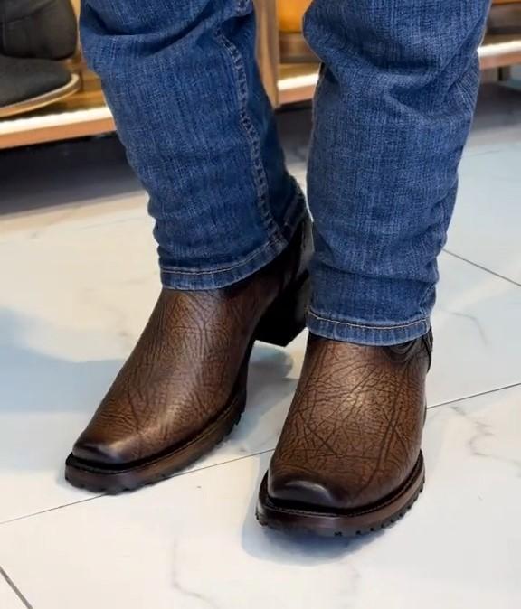 Men's Brown Handmade High Leather Boots