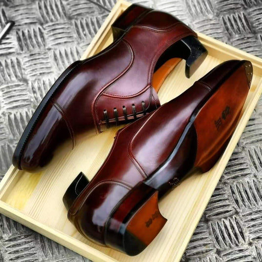 Hand Carved Oxford Leather Shoes