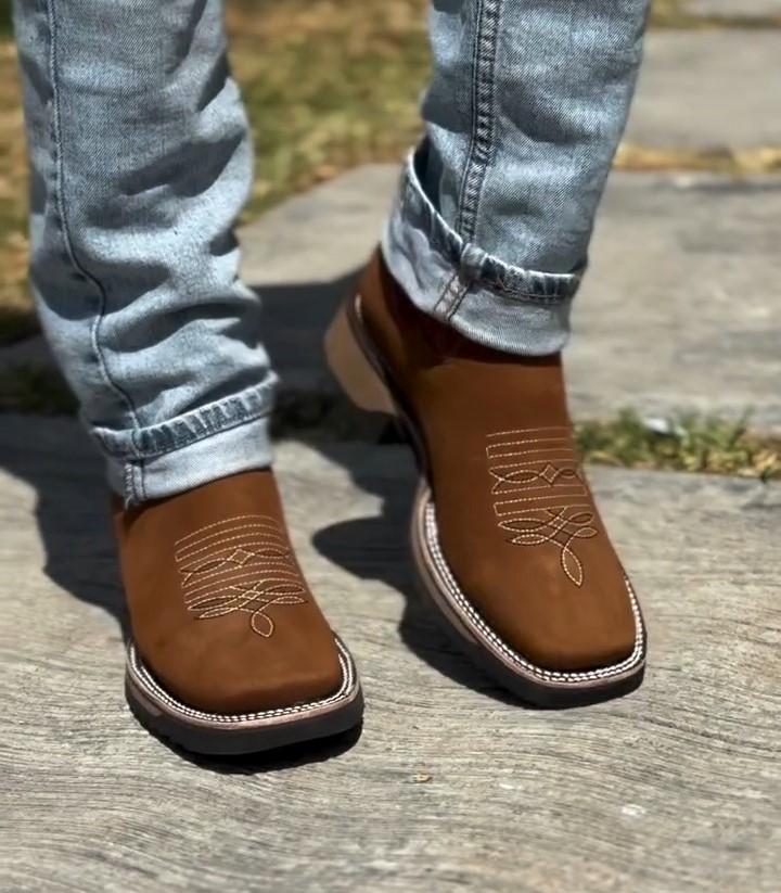 Khaki Suede Denim Ankle Boots