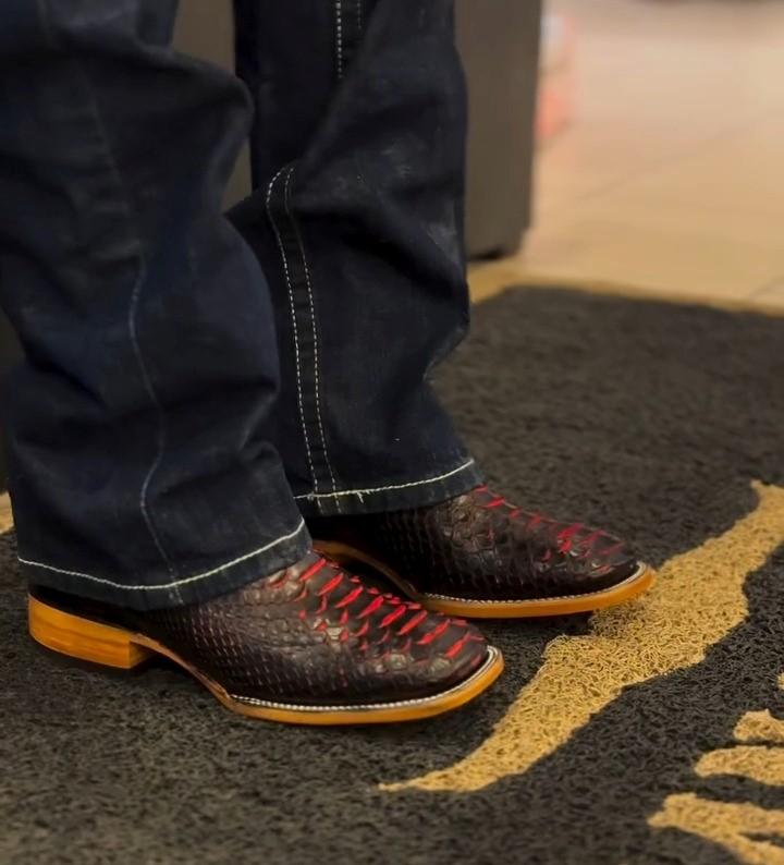 Ruby Crocodile Leather Boots