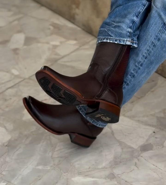 Original Brown Zipper Cowboy Boots