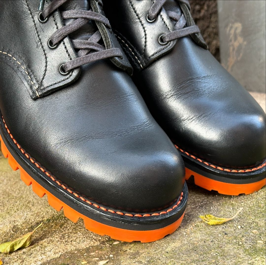 Men's Orange Bottom Classic Black Boots