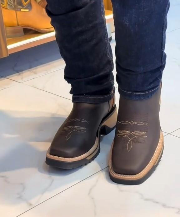 Men's Printed Thick Sole High Boots