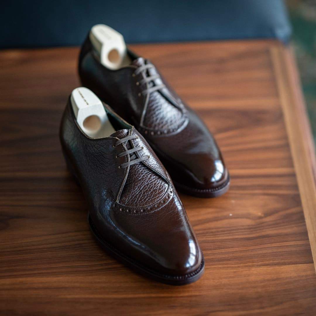 Genuine Leather Men's Crocodile Pattern Brown Leather Shoes