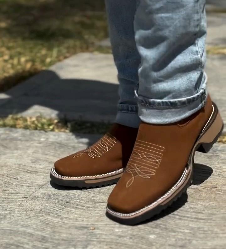 Khaki Suede Denim Ankle Boots