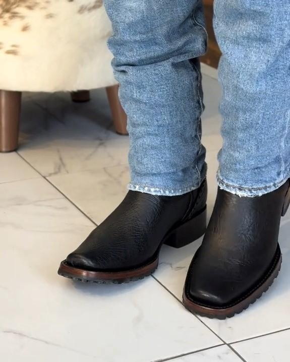 Men's Black Handmade High Leather Boots