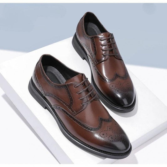 Men's Brogue Engraved Leather Shoes