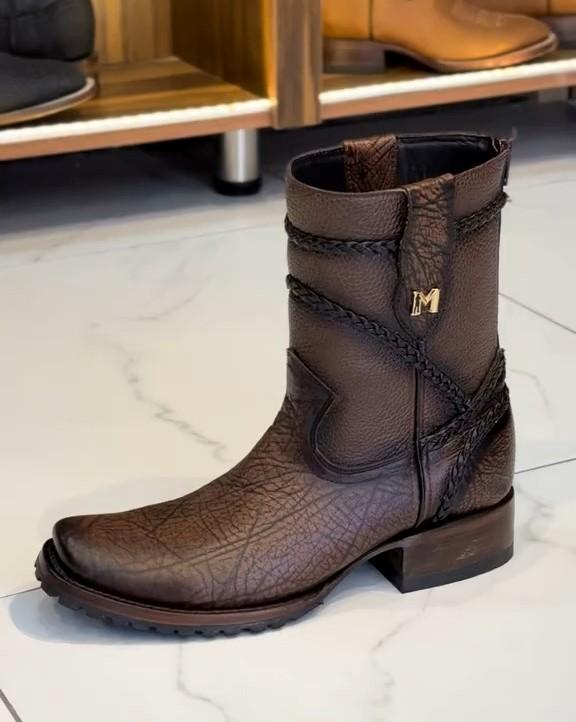 Men's Brown Handmade High Leather Boots