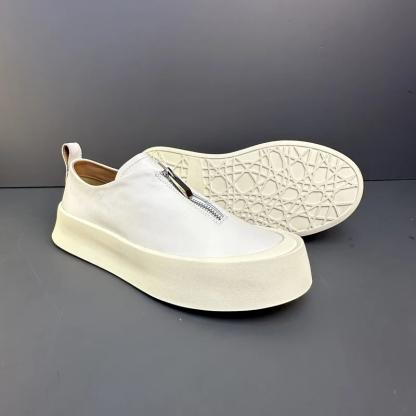 Men's Fashion Zipper Leather Sneakers