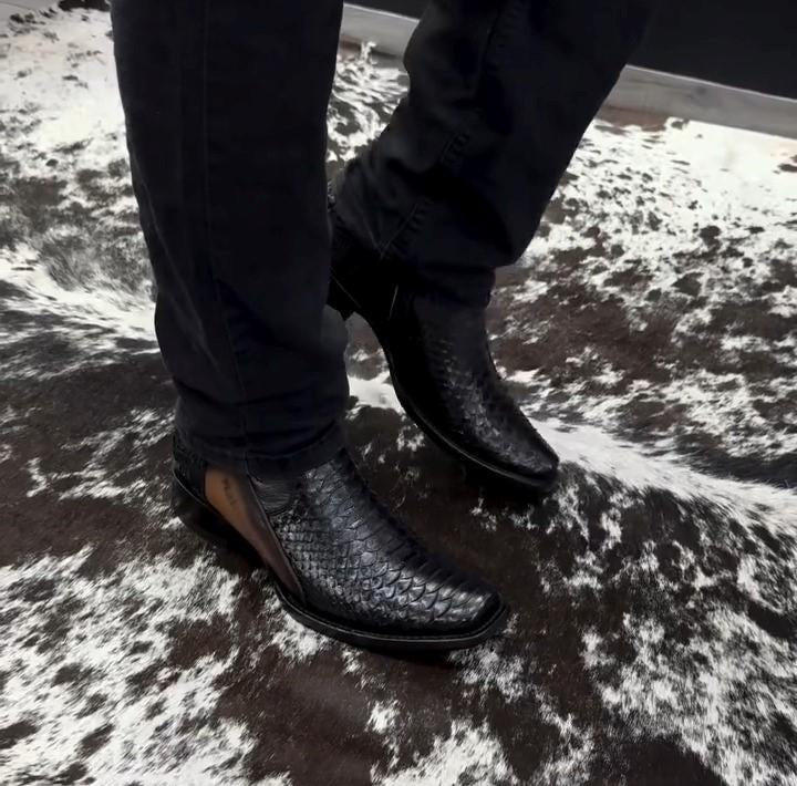 Black Python Boots