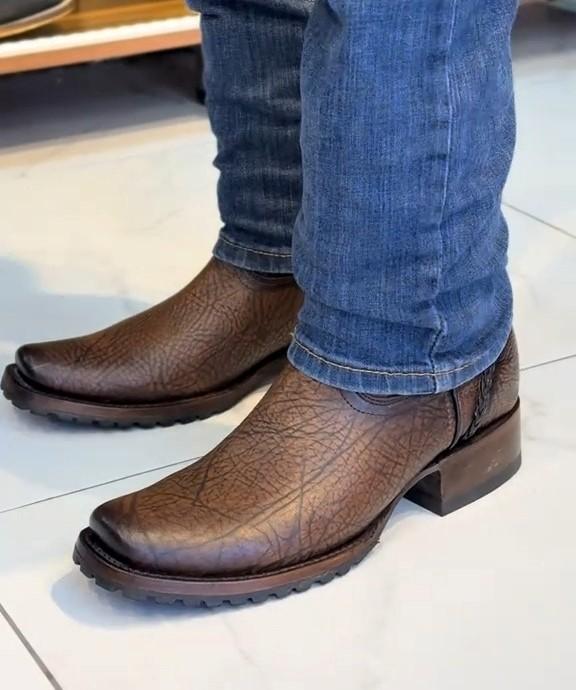 Men's Brown Handmade High Leather Boots