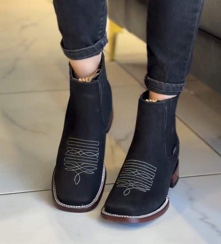 Men's Ankle Square Toe Cowboy Boots