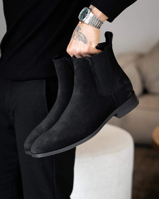Premium Black Suede Fashion Chelsea