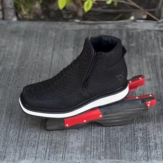 Men's Classic Black Python Print Shoes