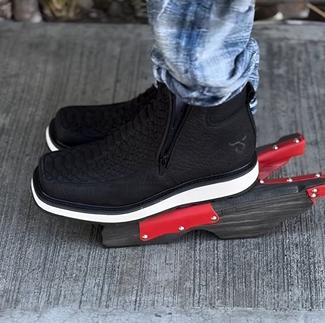 Men's Classic Black Python Print Shoes