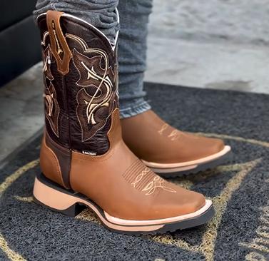 Men's Stylish Patterned Leather Boots
