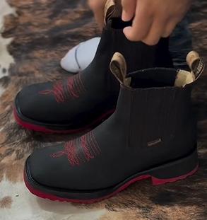 Red Embroidered Boots